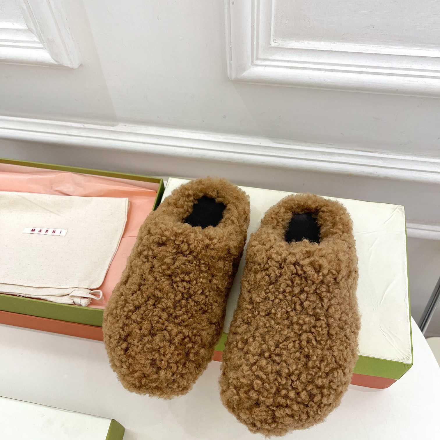 Marni Lamb Fur Mules - EUR FASHION