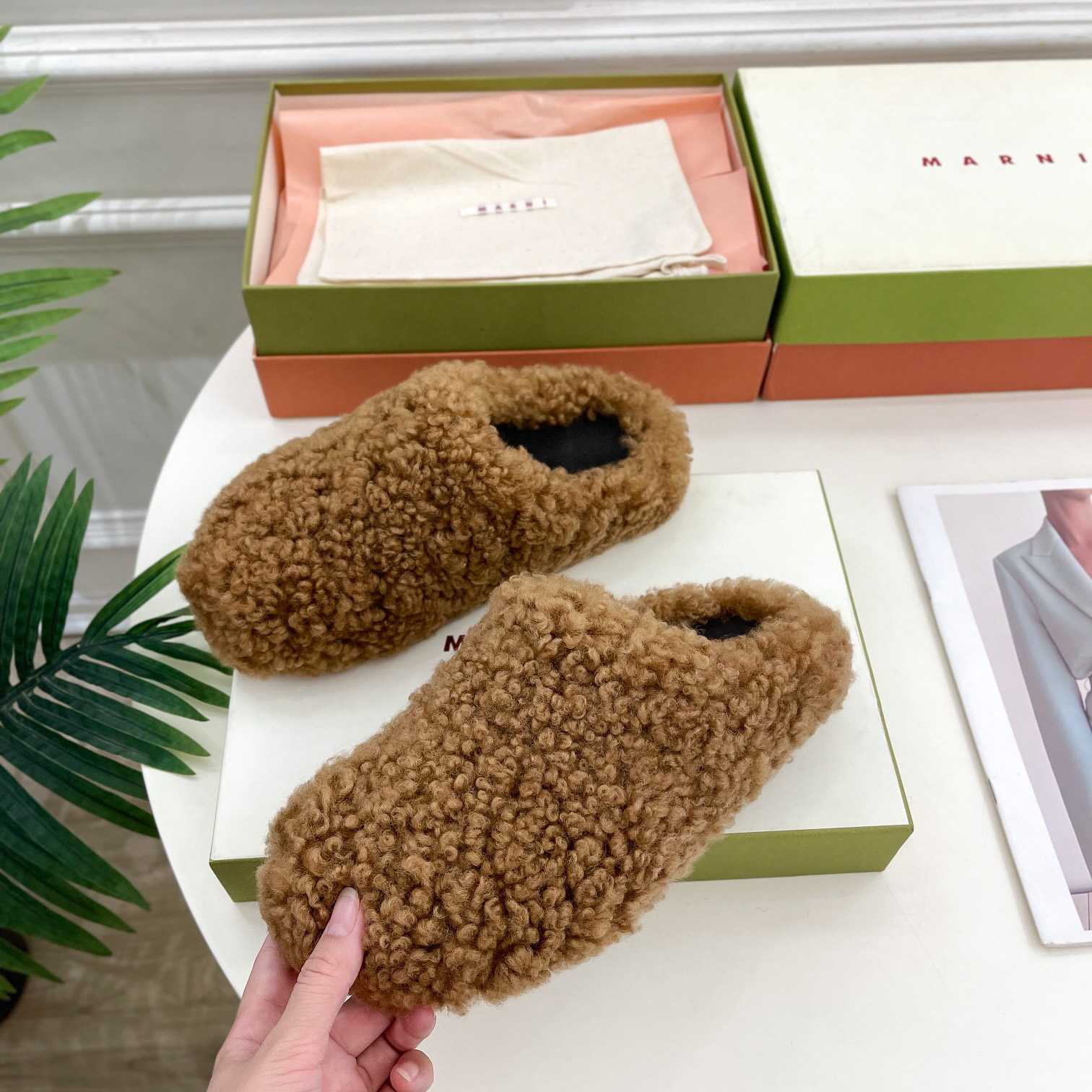 Marni Lamb Fur Mules - EUR FASHION