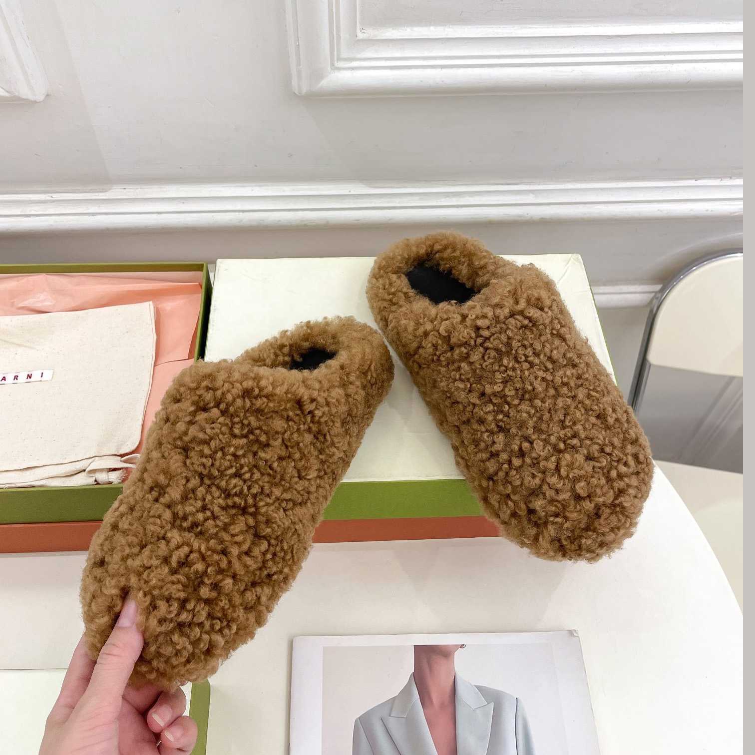 Marni Lamb Fur Mules - EUR FASHION