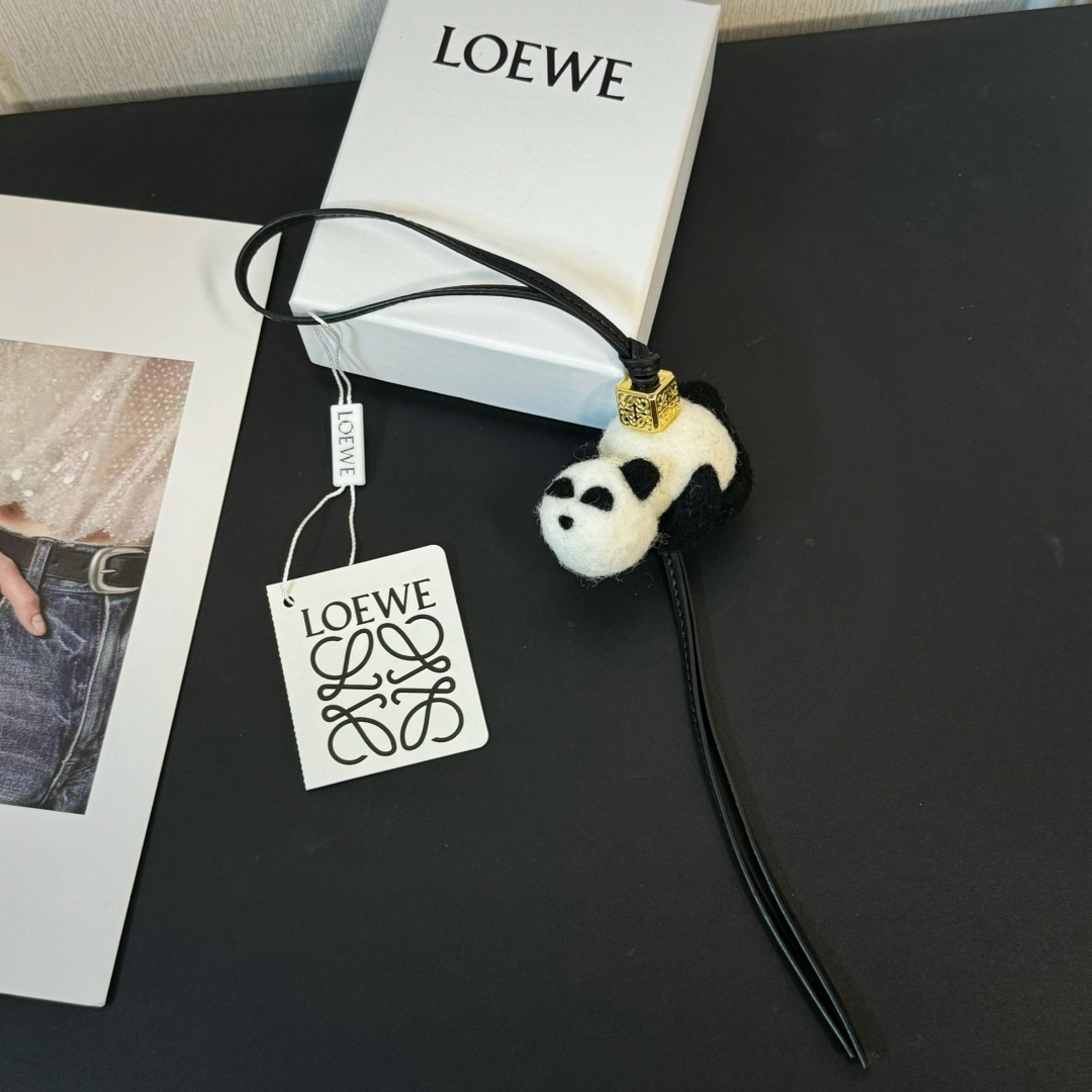 Loewe Panda Charm In Felt And Calfskin - EUR FASHION