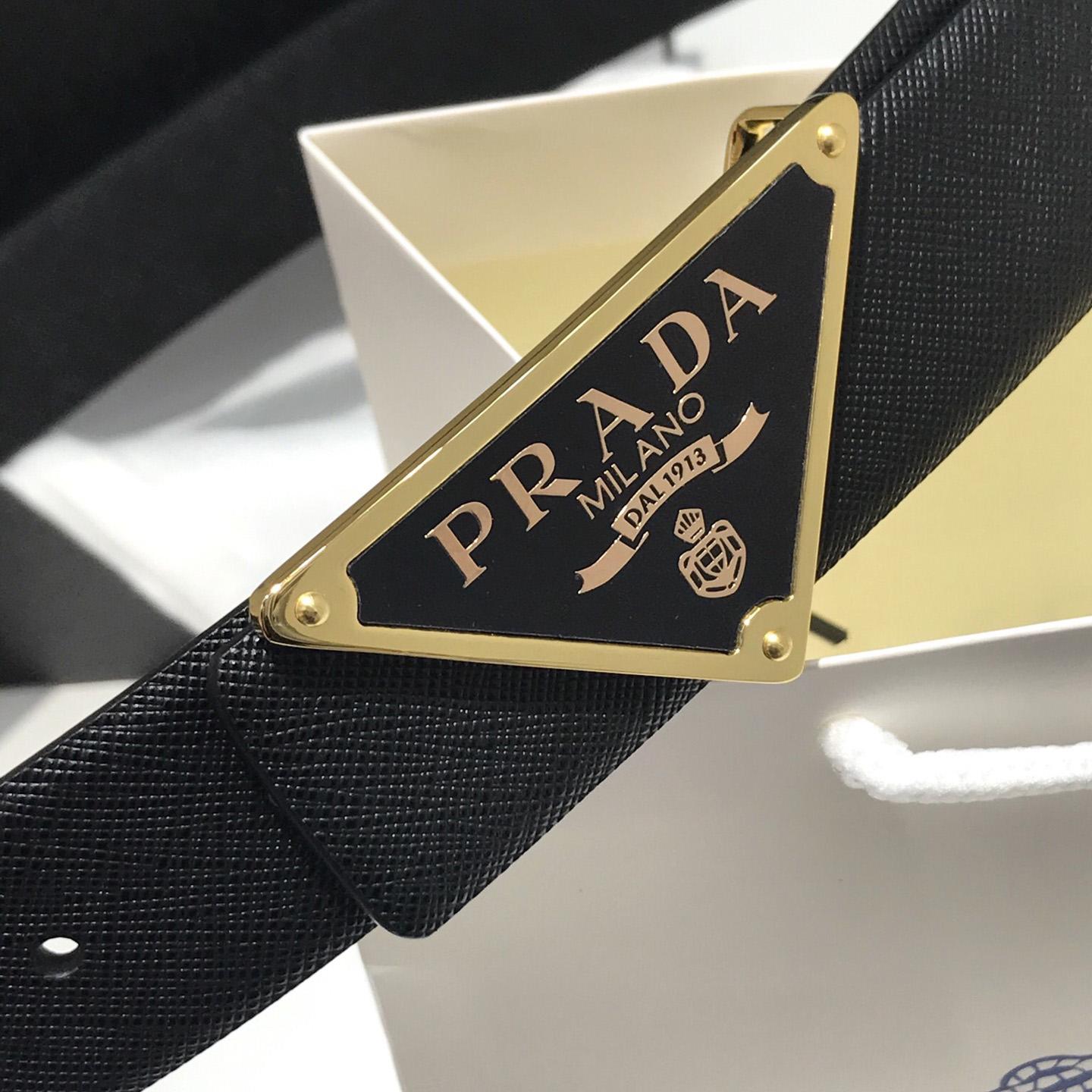 Prada Reversible Saffiano Leather Belt Strap - EUR FASHION