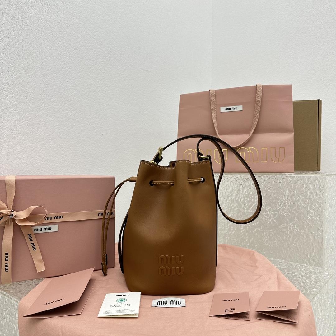 Miu Miu Leather Bucket Bag - EUR FASHION