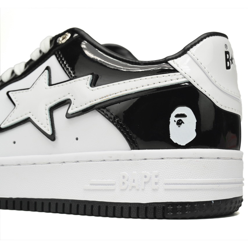 A Bathing Ape Bape Sta Low Black White Sneaker   1H70-191-001  - EUR FASHION