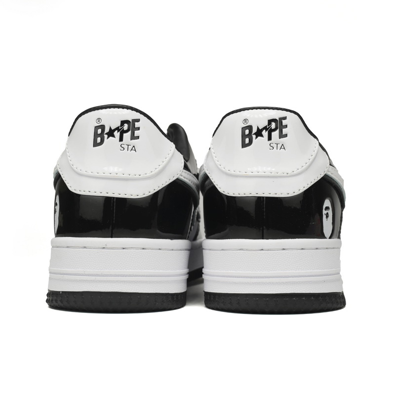 A Bathing Ape Bape Sta Low Black White Sneaker   1H70-191-001  - EUR FASHION