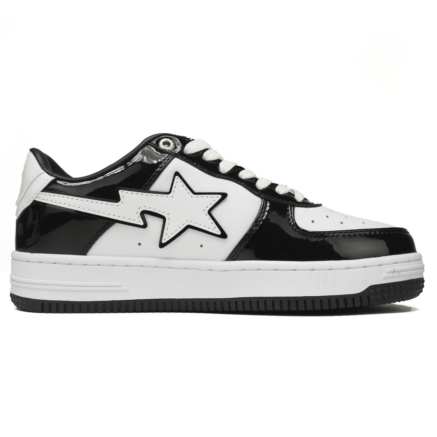 A Bathing Ape Bape Sta Low Black White Sneaker   1H70-191-001  - EUR FASHION