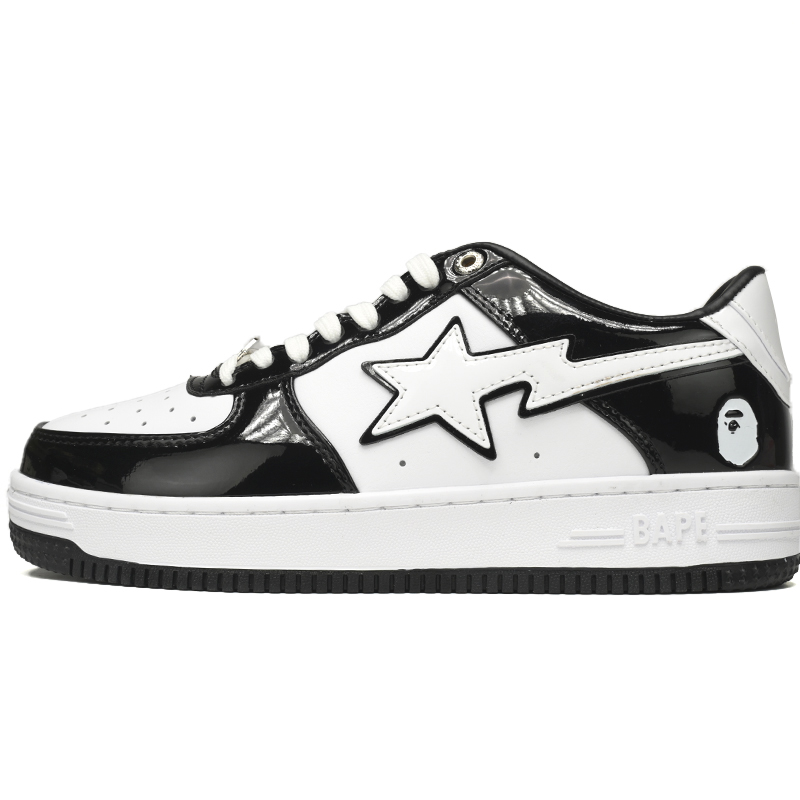 A Bathing Ape Bape Sta Low Black White Sneaker   1H70-191-001  - EUR FASHION