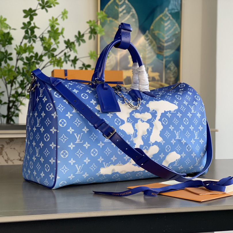 Louis Vuitton Keepall Bandouliere Clouds Monogram 50 Blue - EUR FASHION