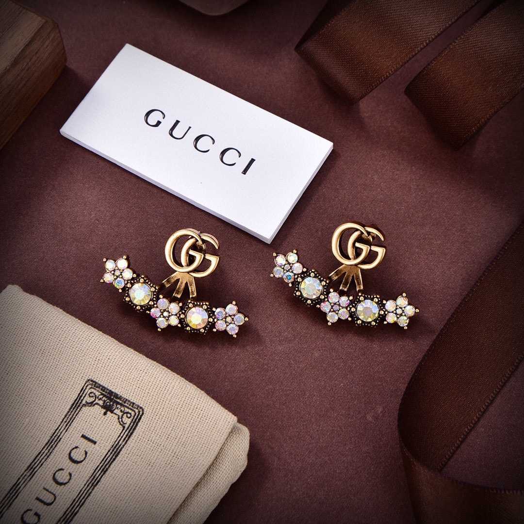 Gucci Crystal Double G Single Earring - EUR FASHION