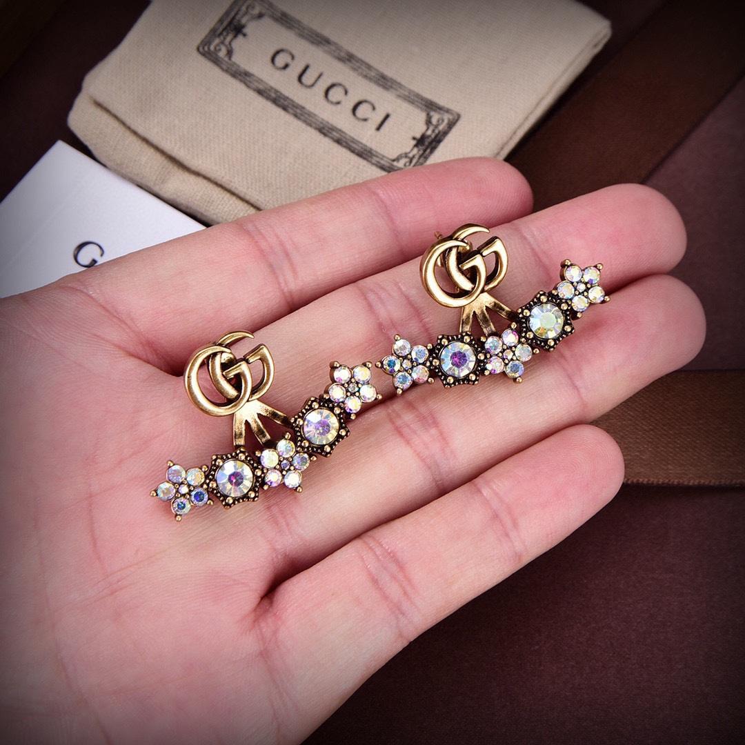 Gucci Crystal Double G Single Earring - EUR FASHION