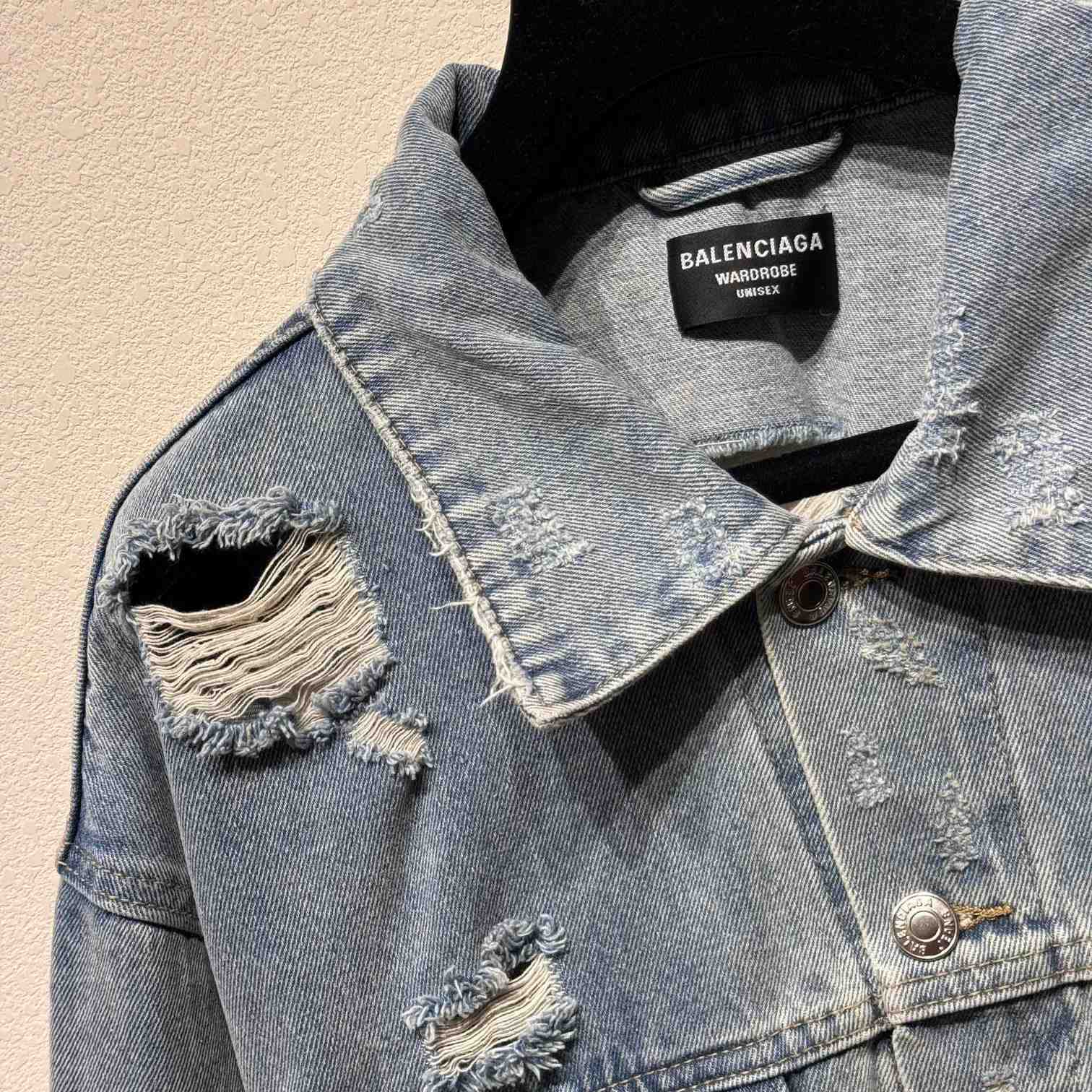 Balenciaga Super Destroyed Baggy Denim Jacket  - EUR FASHION