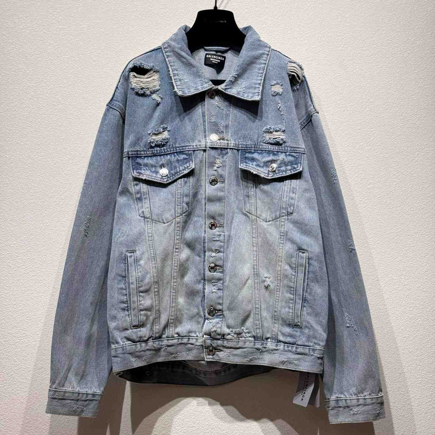 Balenciaga Super Destroyed Baggy Denim Jacket  - EUR FASHION