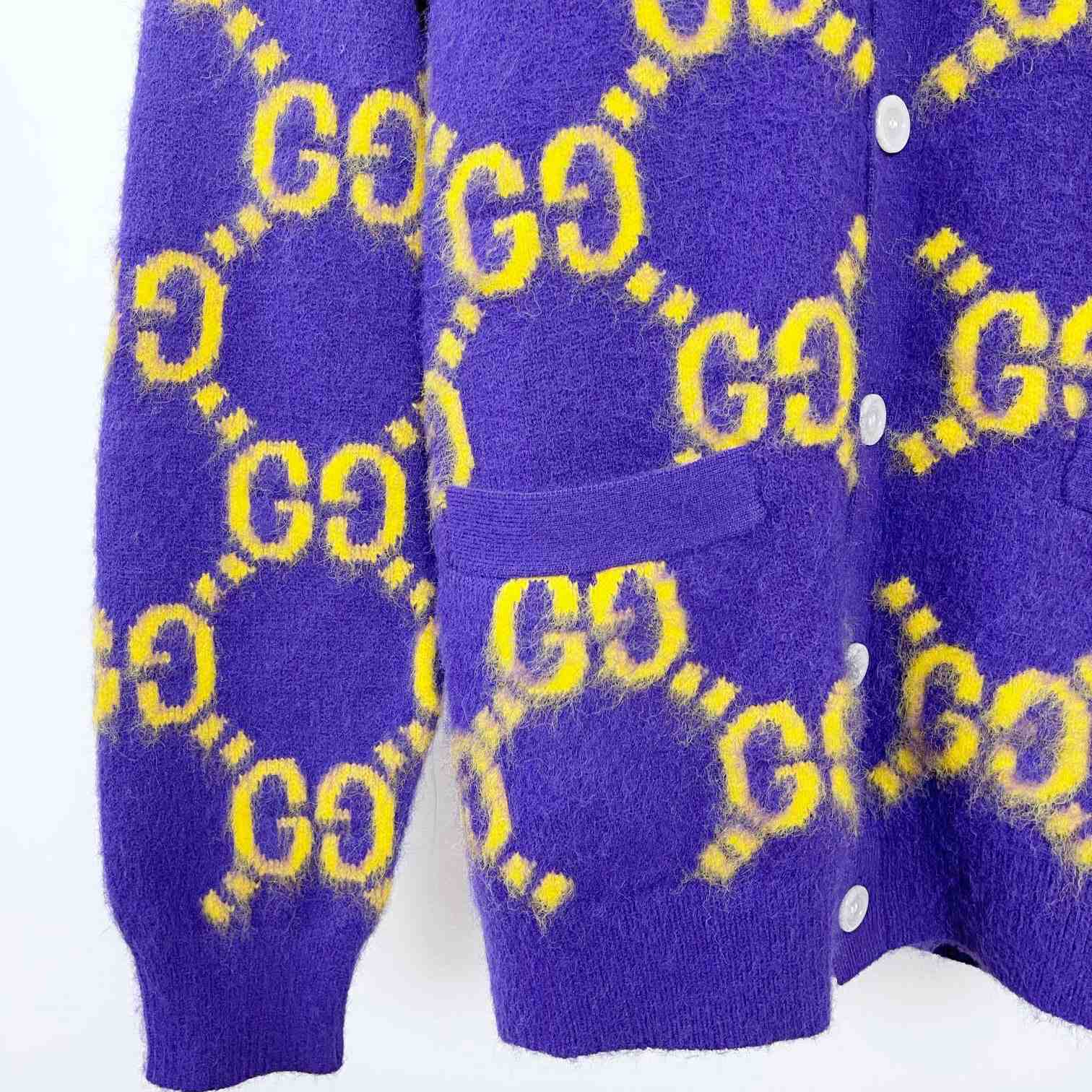 Gucci Wool Cardigan With GG Intarsia - EUR FASHION