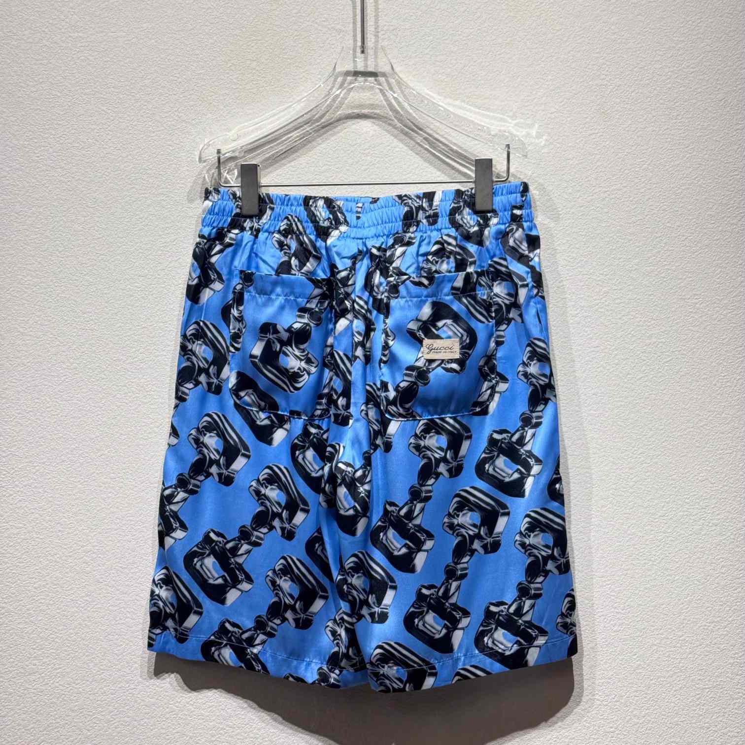 Gucci 3D Glass Horsebit Print Silk Shorts - EUR FASHION