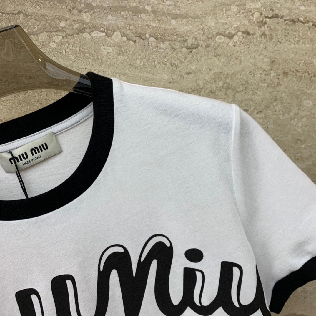 Miu Miu Logo-Printed Cropped T-Shirt - EUR FASHION