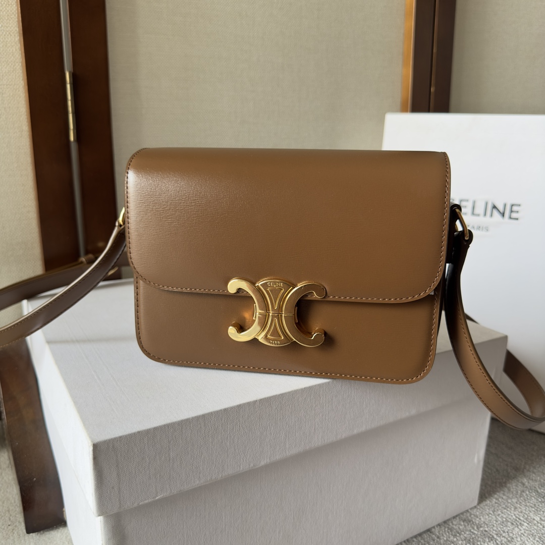 Celine Teen Triomphe Bag In Natural Calfskin - EUR FASHION