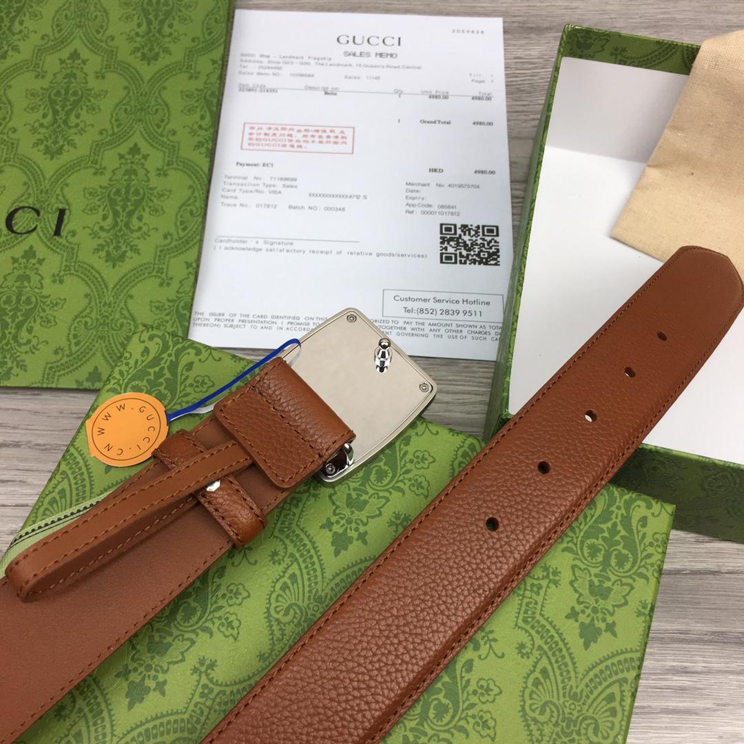 Gucci Leather Belt  35mm - EUR FASHION