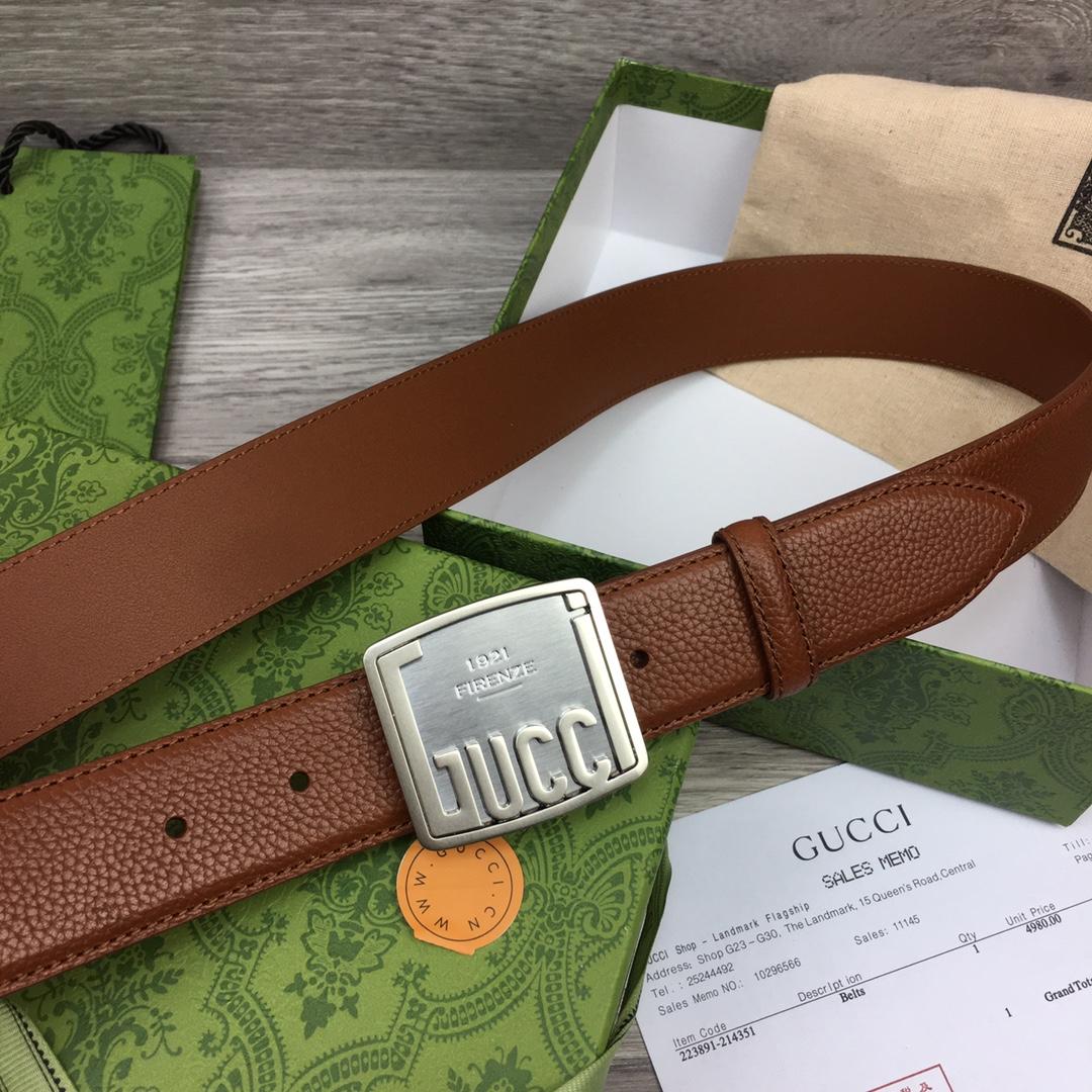 Gucci Leather Belt  35mm - EUR FASHION