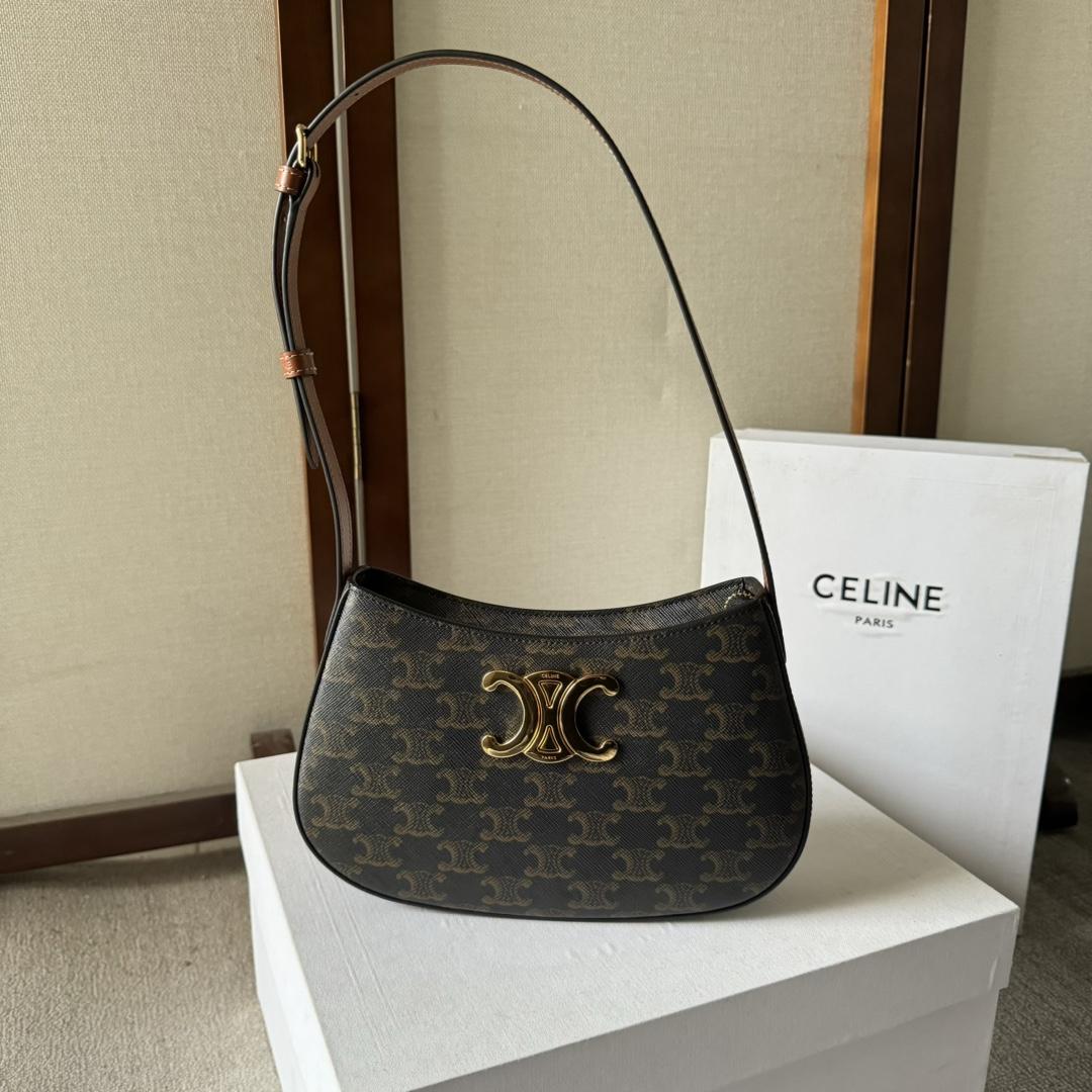 Celine Medium Tilly Bag In Triomphe Canvas And Calfskin  - EUR FASHION