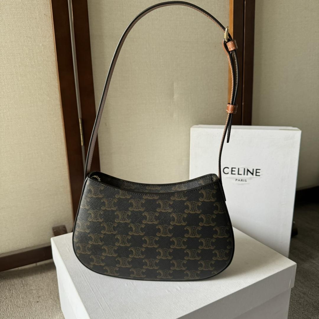 Celine Medium Tilly Bag In Triomphe Canvas And Calfskin  - EUR FASHION