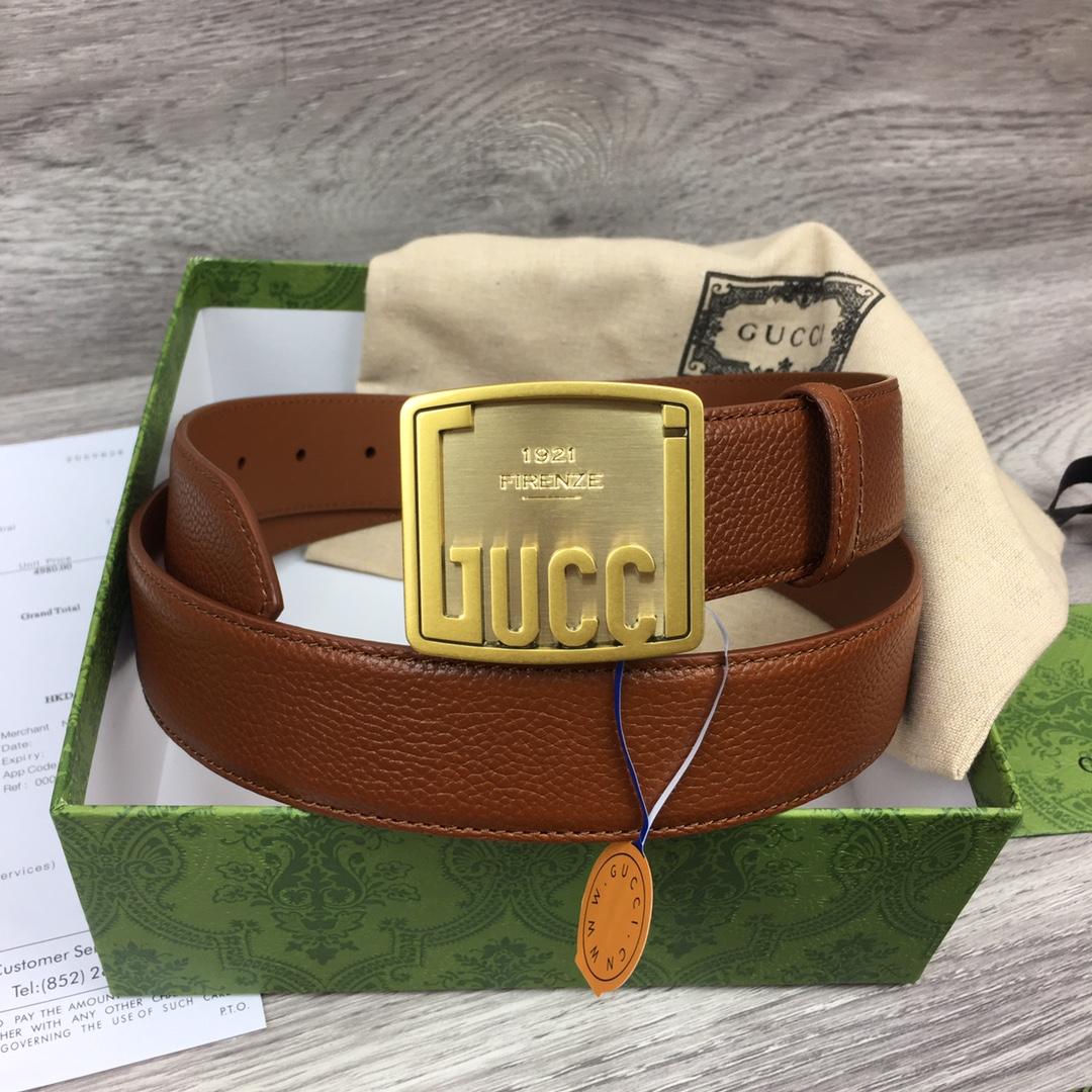 Gucci Leather Belt  35mm - EUR FASHION