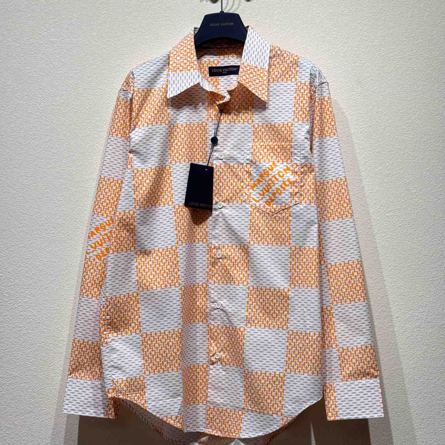 Louis Vuitton Damier Long-Sleeved Classic Cotton Shirt - EUR FASHION