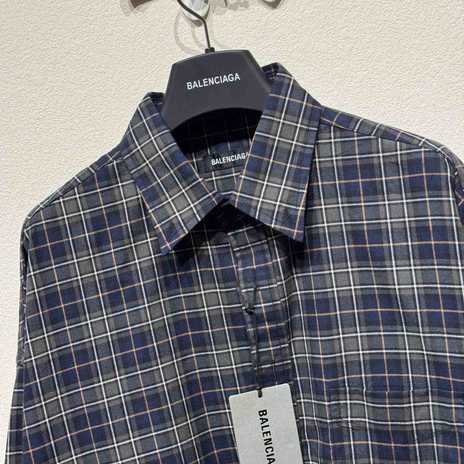 Balenciaga Plaid Long-sleeved Shirt - EUR FASHION