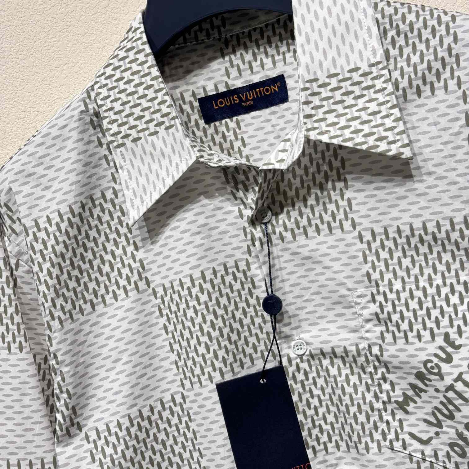 Louis Vuitton Damier Long-Sleeved Classic Cotton Shirt   1AFJDA - EUR FASHION