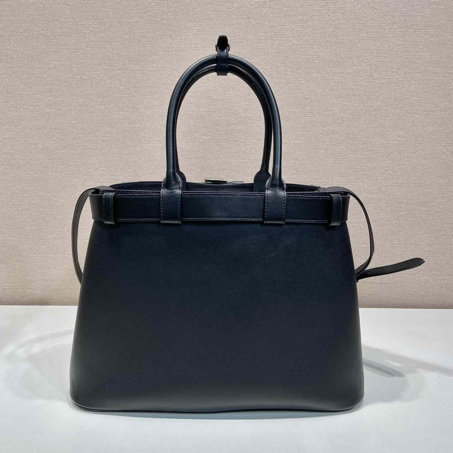 Prada Buckle Large Leather Handbag With Belt - EUR FASHION