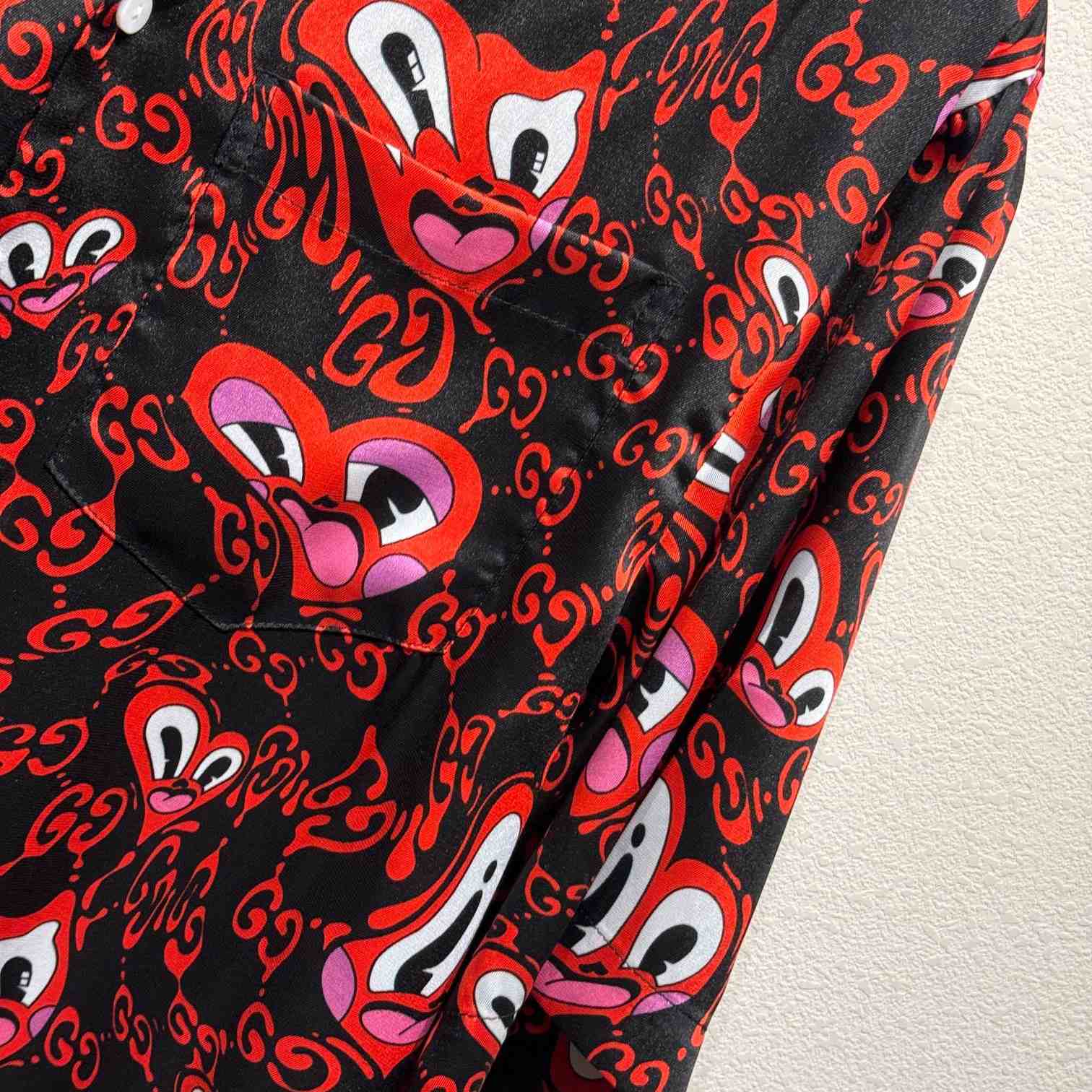 Gucci GG Hearts Silk Bowling Shirt - EUR FASHION