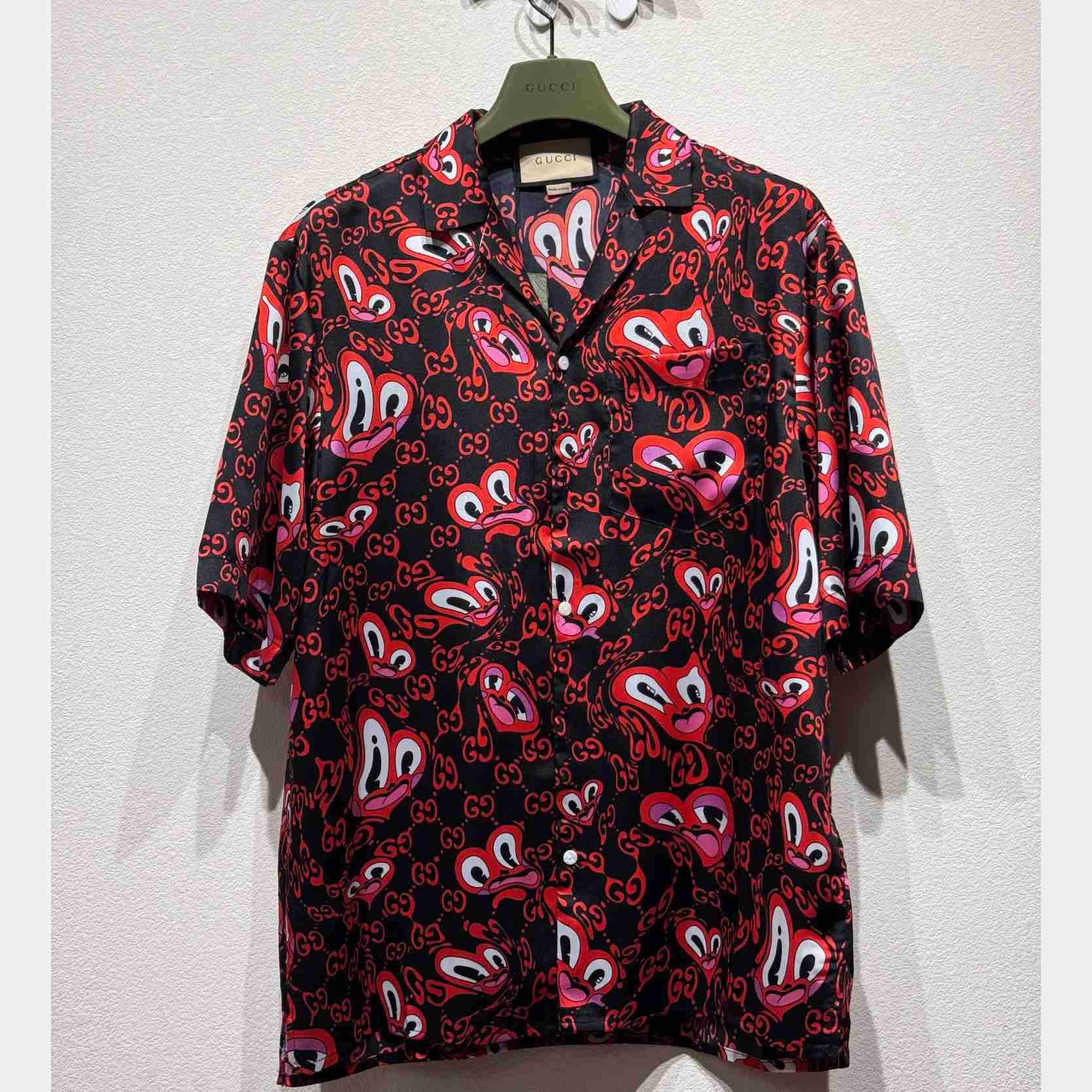 Gucci GG Hearts Silk Bowling Shirt - EUR FASHION