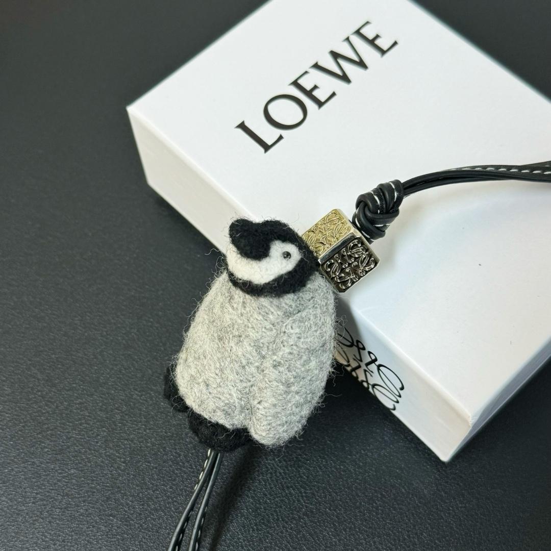 Loewe Baby Penguin Charm In Felt And Calfskin - EUR FASHION