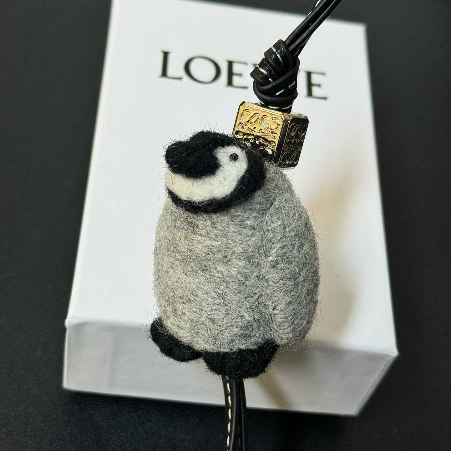 Loewe Baby Penguin Charm In Felt And Calfskin - EUR FASHION