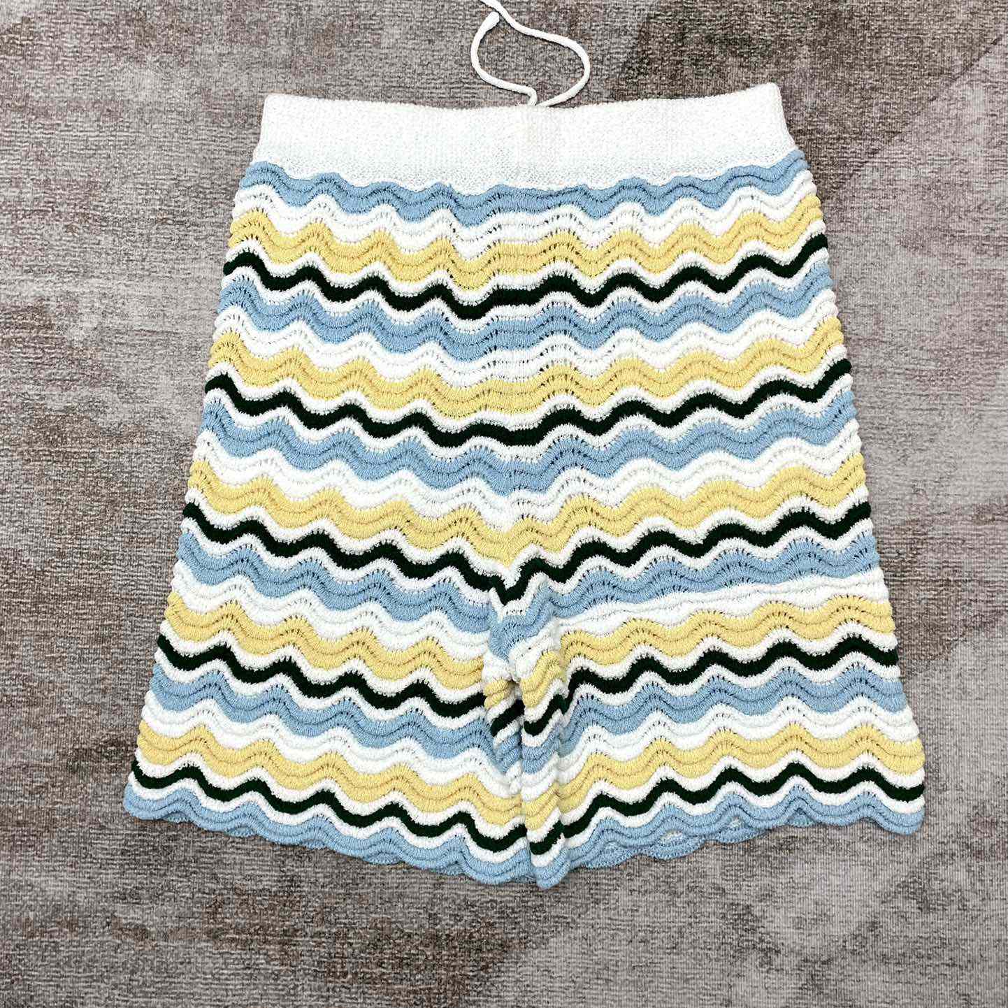 Casablanca Wavy Knit Cotton Shorts   m1029 - EUR FASHION