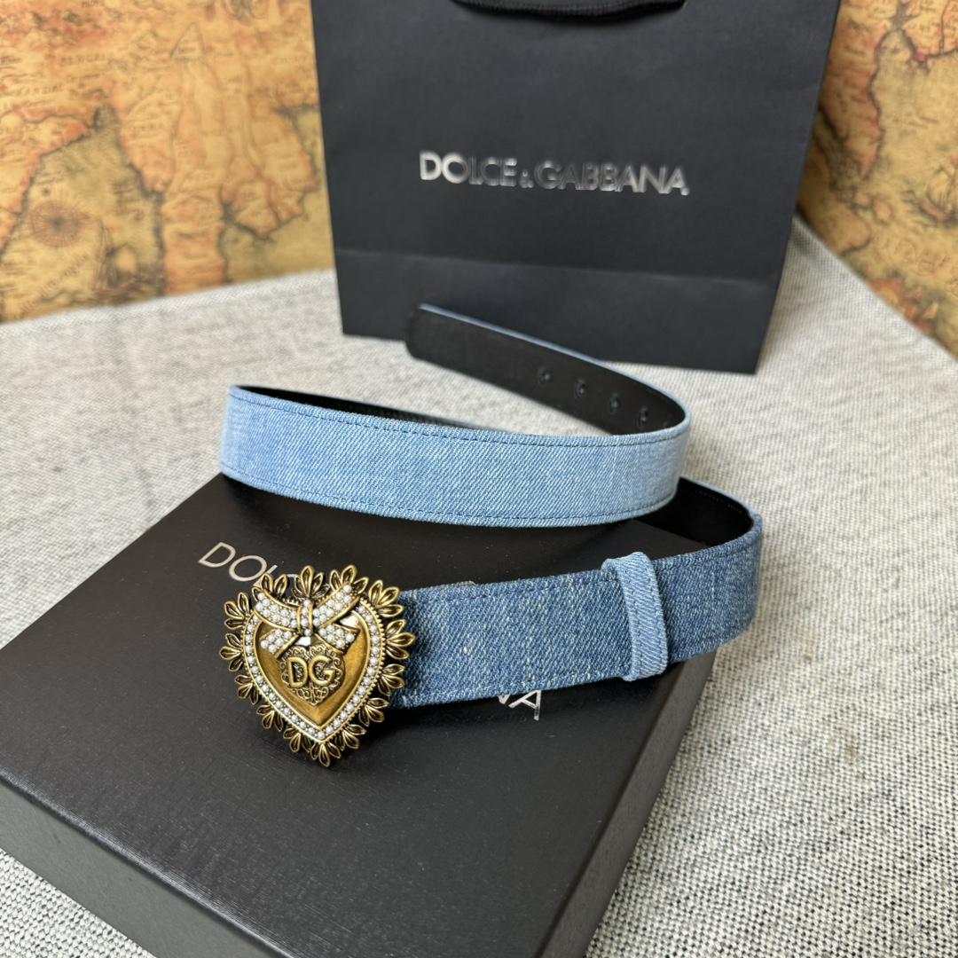 Dolce & Gabbana Devotion Denim Belt - EUR FASHION