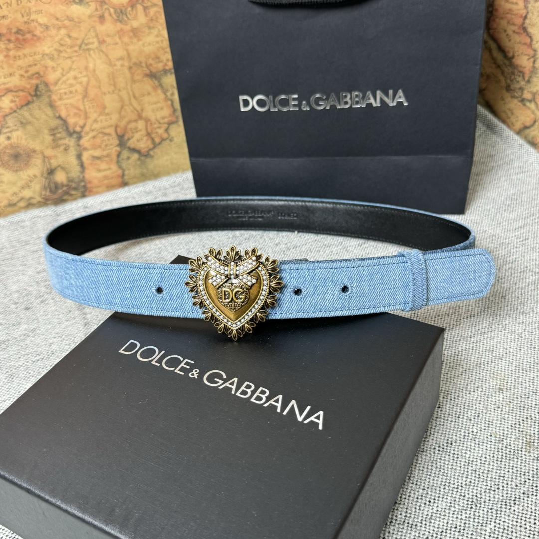 Dolce & Gabbana Devotion Denim Belt - EUR FASHION