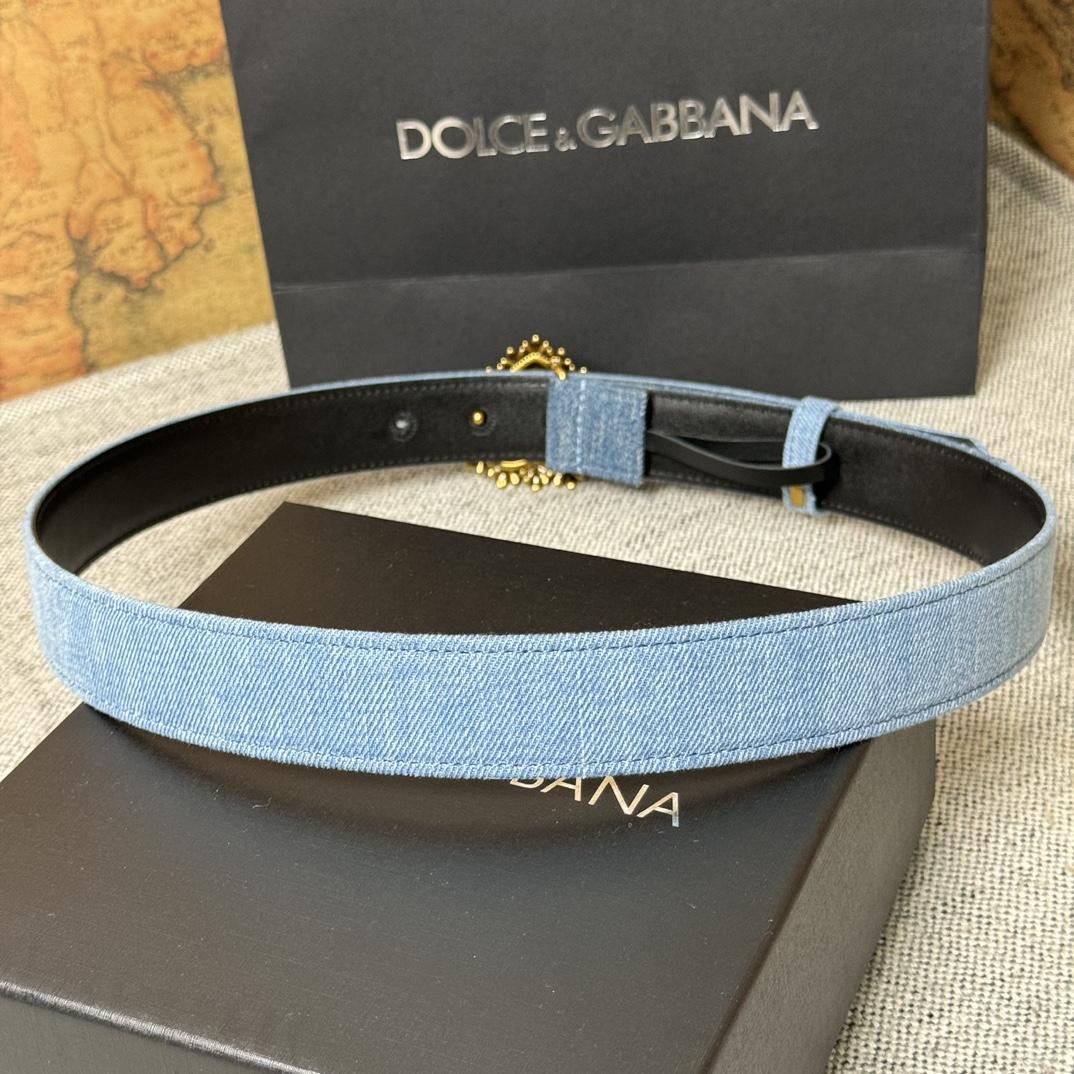 Dolce & Gabbana Devotion Denim Belt - EUR FASHION