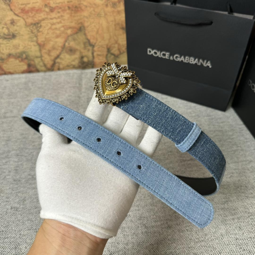 Dolce & Gabbana Devotion Denim Belt - EUR FASHION