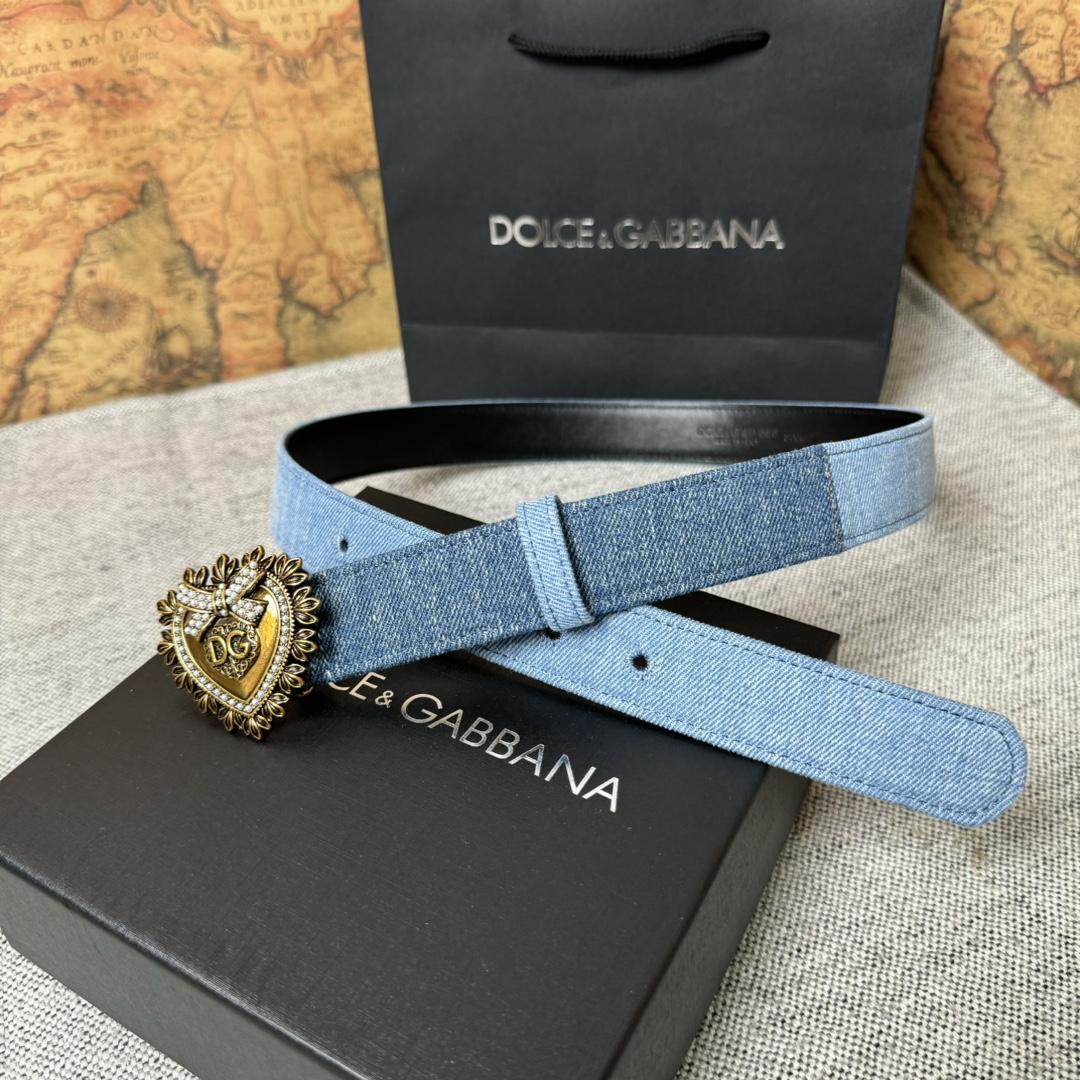 Dolce & Gabbana Devotion Denim Belt - EUR FASHION