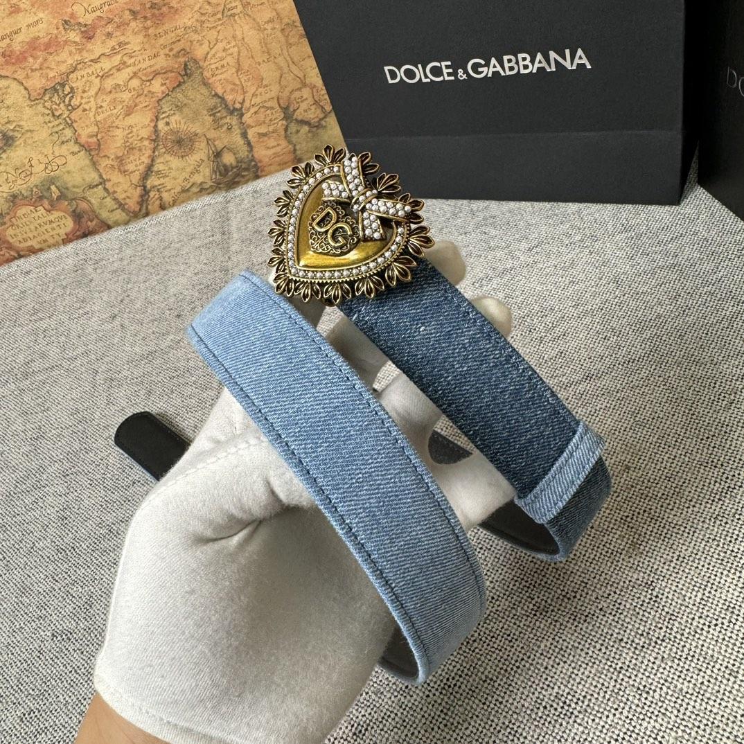 Dolce & Gabbana Devotion Denim Belt - EUR FASHION