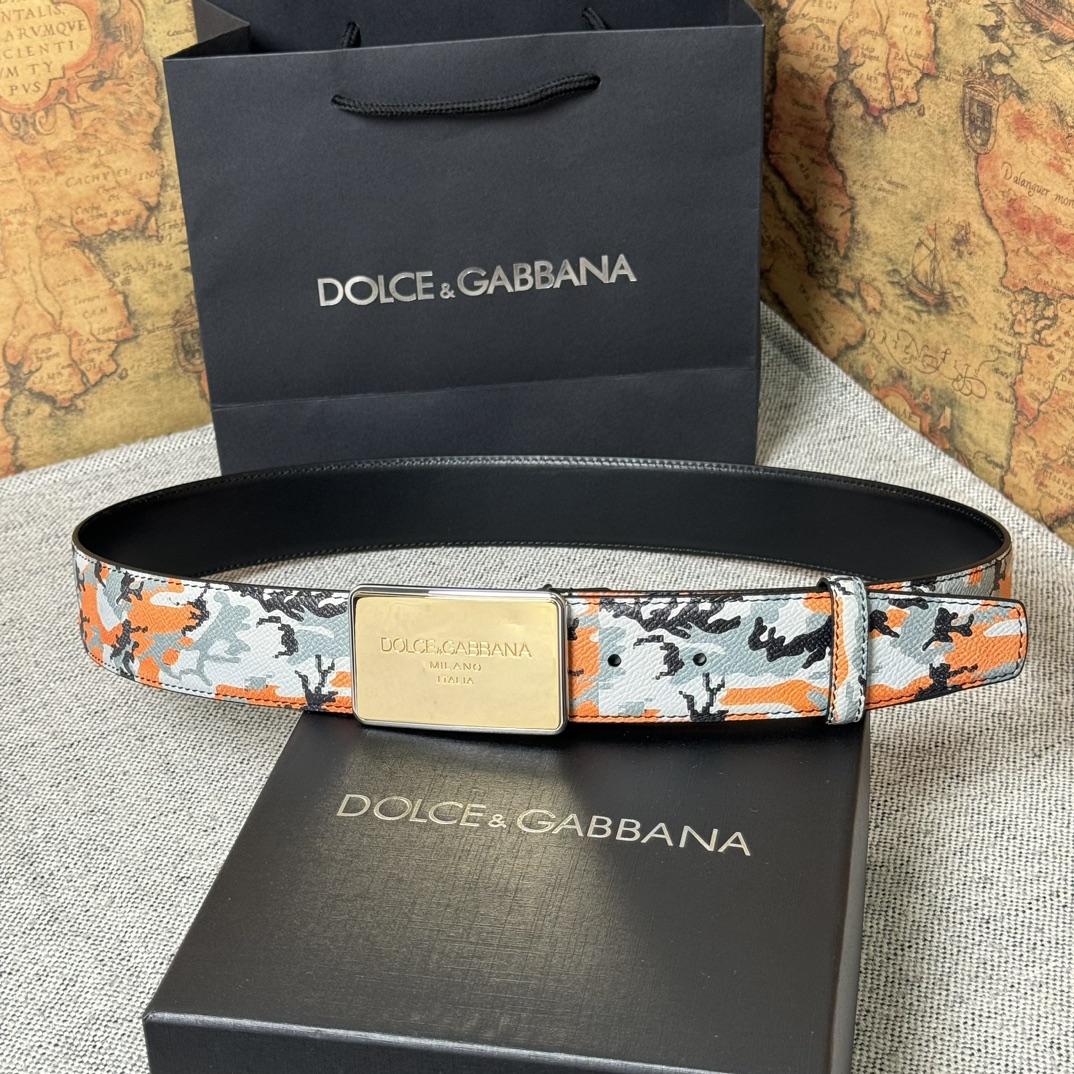 Dolce & Gabbana Camouflage-print Leather Belt - EUR FASHION