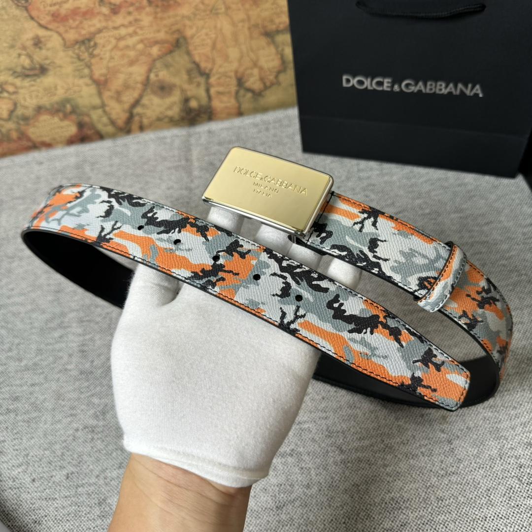 Dolce & Gabbana Camouflage-print Leather Belt - EUR FASHION