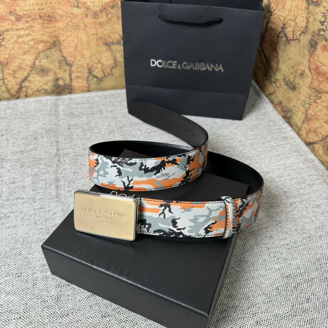 Dolce & Gabbana Camouflage-print Leather Belt - EUR FASHION