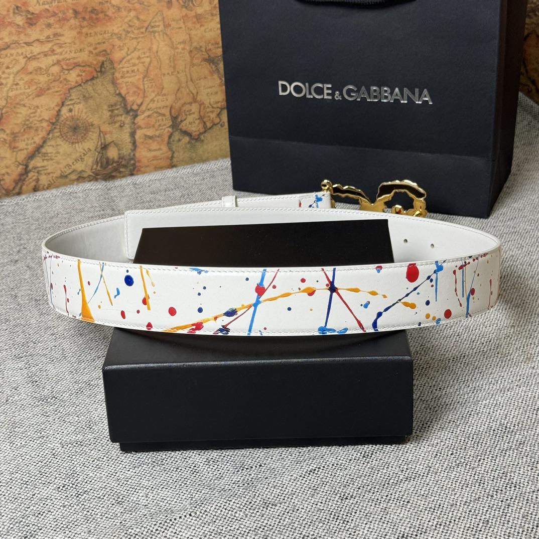 Dolce & Gabbana Abstract-print Buckle Belt - EUR FASHION