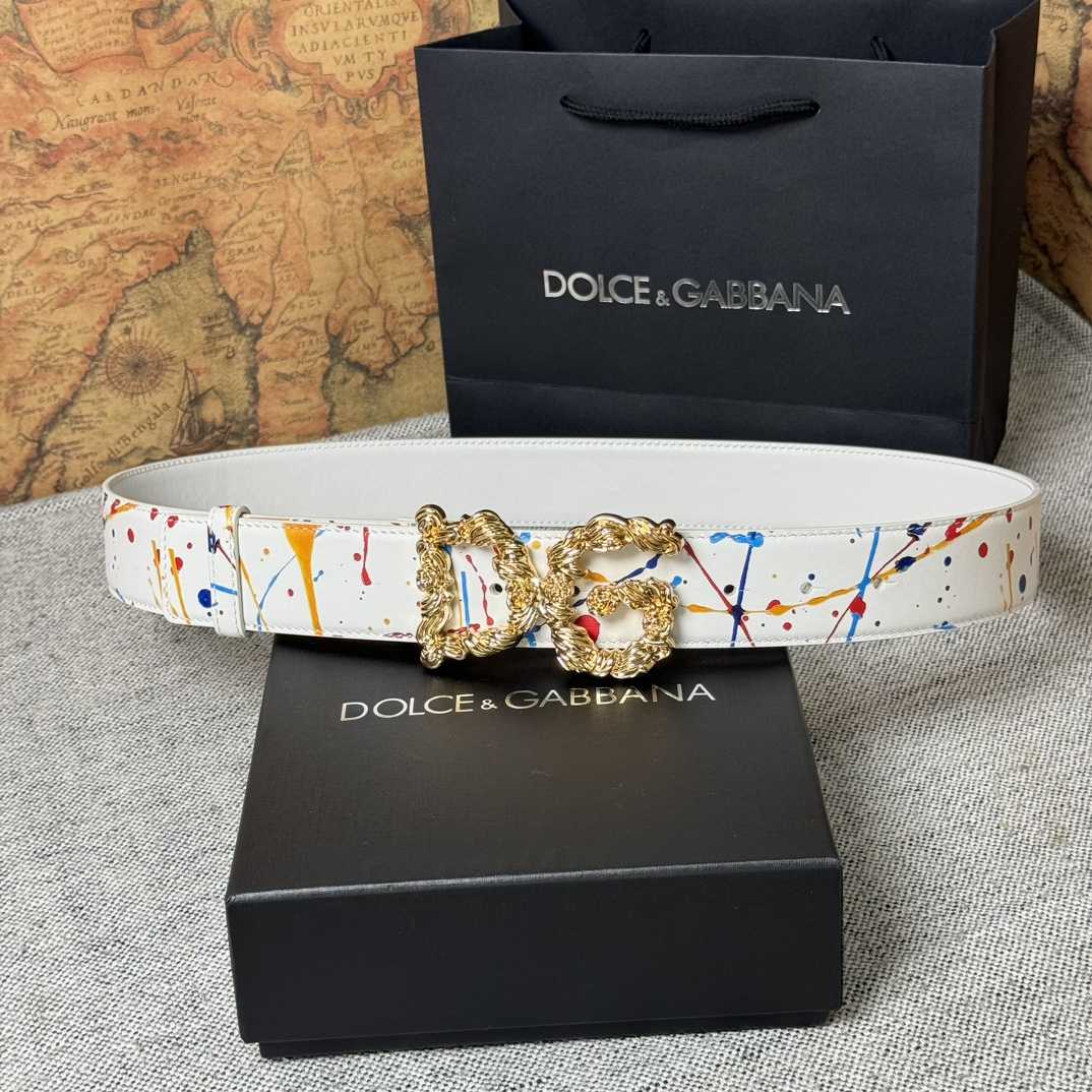 Dolce & Gabbana Abstract-print Buckle Belt - EUR FASHION