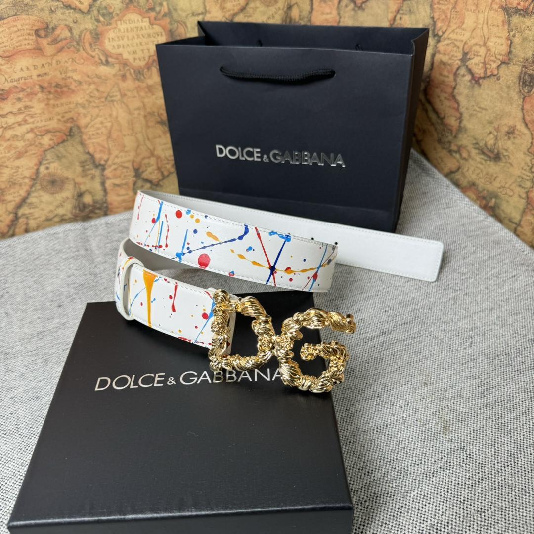 Dolce & Gabbana Abstract-print Buckle Belt - EUR FASHION