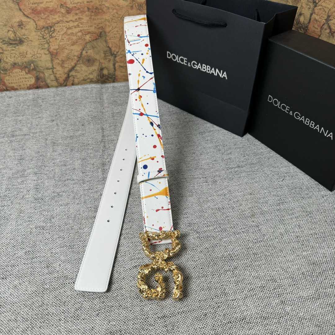 Dolce & Gabbana Abstract-print Buckle Belt - EUR FASHION