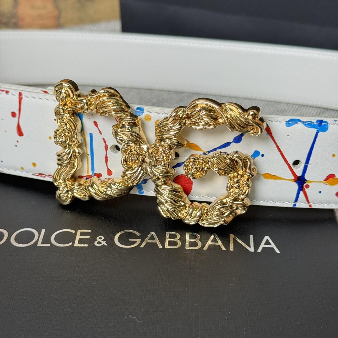 Dolce & Gabbana Abstract-print Buckle Belt - EUR FASHION