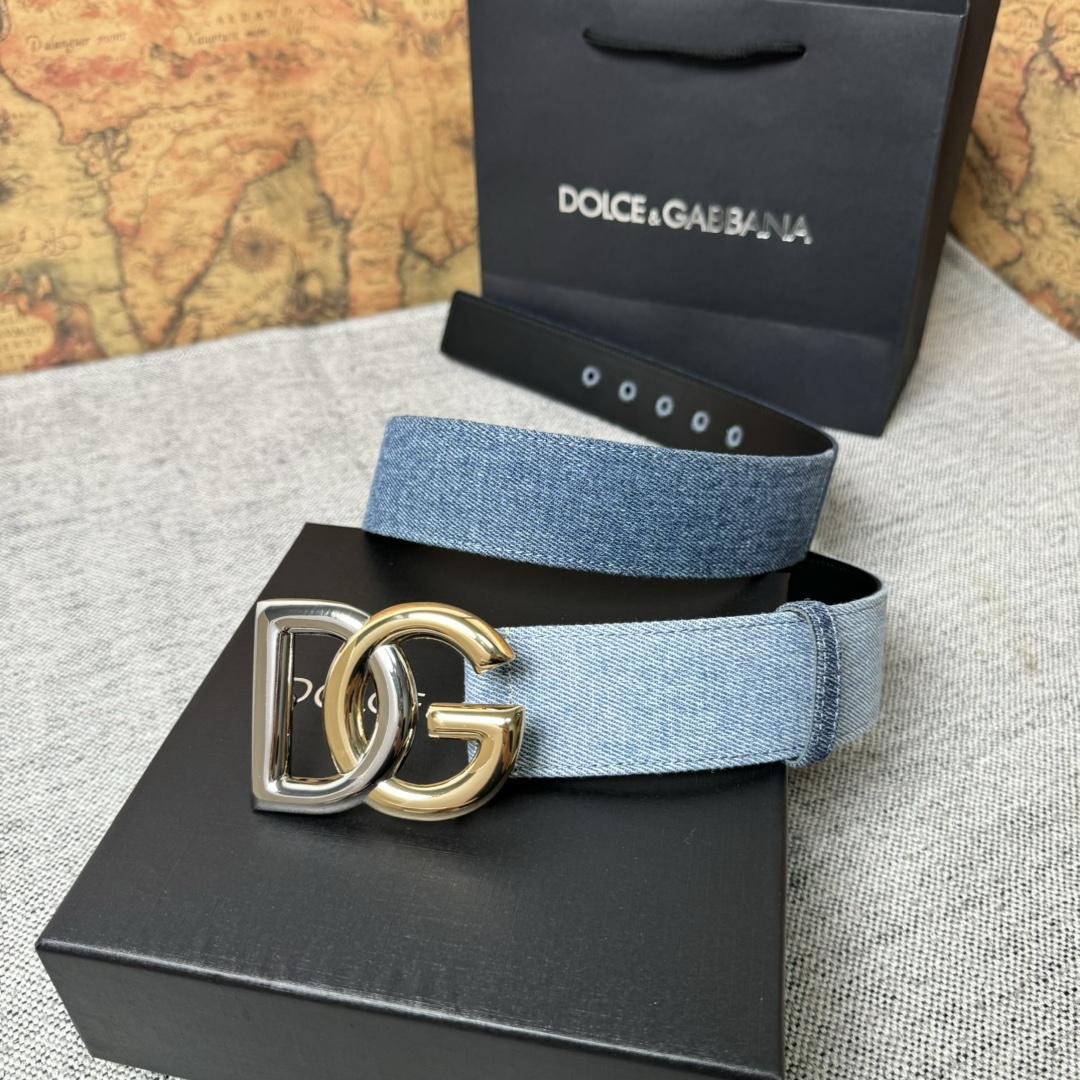 Dolce & Gabbana Denim Belt With DG Logo - EUR FASHION