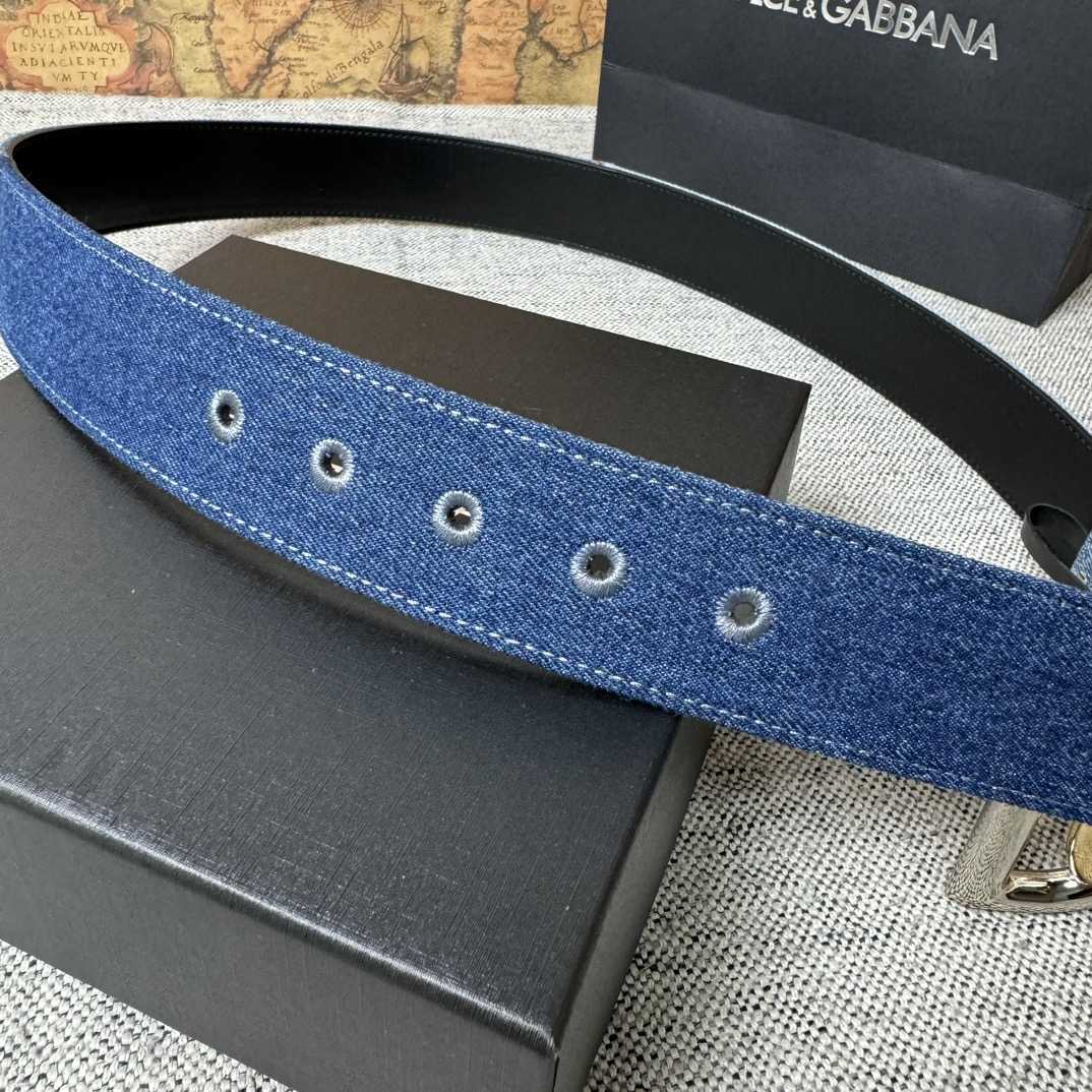 Dolce & Gabbana Denim Belt With DG Logo - EUR FASHION