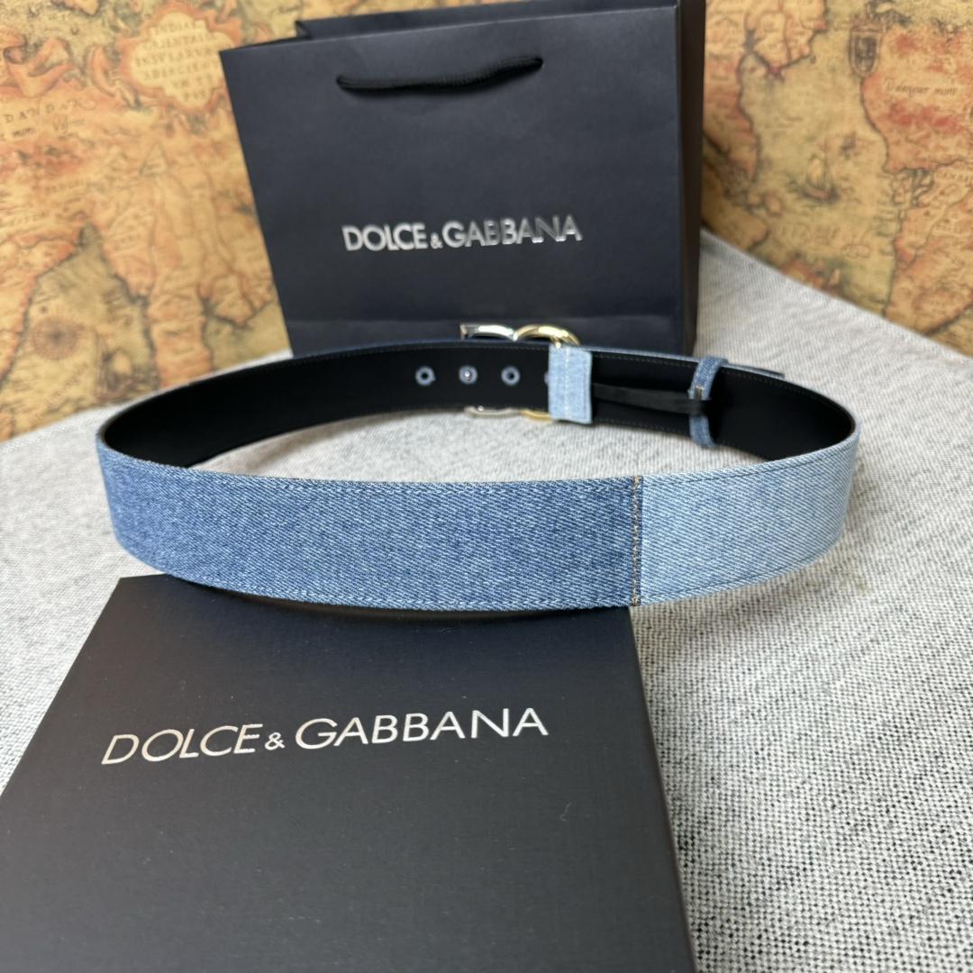 Dolce & Gabbana Denim Belt With DG Logo - EUR FASHION